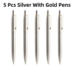 5Pcs/Set Metal Ballpoint Pen Promotional Pens G2 Refill Blue Ink Automatic Ballpoint Pens Set For School stationery office Pen