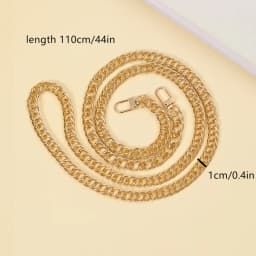 110cm Aluminium Chain Fashion Style With Stainless Lobster Clasp Golden Bag Chain For Diy Bag Accessories Bag Strap Replacement