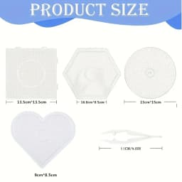 2.6mm Large Clear Plastic Fuse Boards Beads Pegboards Hama Beads Tweezers Creative DIY Jewelry Craft for Kids Craft Beads