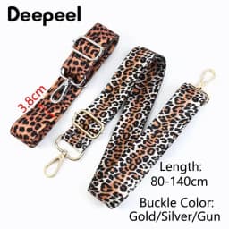 Deepeel 3.8cm Leopard Print Wide Shoulder Straps Wallet Tapes 80-140cm Adjustable Crossbody Women's Long Bags Strap Accessories