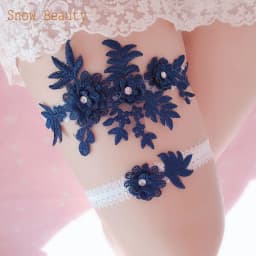 K03 2 PCS Sexy Lace Flower Crystal Pearls Wedding Garter Belt Thigh Ring Bridal Leg Garter Stocking Garter Belt Girl Women