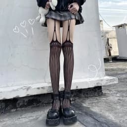 Lolita Girls Cute Pentacle Print Tights Women Sexy Gothic Punk Magical Five-Pointed Star Mesh Fish Net Pantyhose Body Stockings