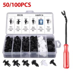 100/50 Box/Bag Car Fastener Clip Mixed Car Body Push Retainer Pin Rivet Bumper Door Trim Panel Fastener Kit Car Clip Acesssories