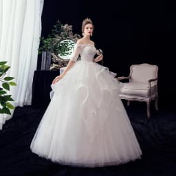 Vestido De Noiva 2021 New Gryffon Half Sleeve Boat Neck Wedding Ball Gown Luxury Lace Sequins Wedding Dresse Robe De Mariee