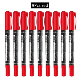 4/9pcs/lot Deli Twin Tip Permanent Marker Pen Set Fine Point Waterproof Ink Thin Nib Crude Nib Black Ink 0.5mm-2mm Fine Color