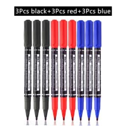 4/9pcs/lot Deli Twin Tip Permanent Marker Pen Set Fine Point Waterproof Ink Thin Nib Crude Nib Black Ink 0.5mm-2mm Fine Color