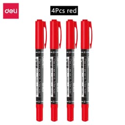 4/9pcs/lot Deli Twin Tip Permanent Marker Pen Set Fine Point Waterproof Ink Thin Nib Crude Nib Black Ink 0.5mm-2mm Fine Color