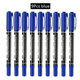 4/9pcs/lot Deli Twin Tip Permanent Marker Pen Set Fine Point Waterproof Ink Thin Nib Crude Nib Black Ink 0.5mm-2mm Fine Color
