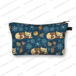 Kawaii Cartoon Cat Dog Cosmetic Case Cute Kitten Puppy Makeup Bags Women Toiletries Bags Clutch Lipstick Pouch Girl Cosmetic Bag
