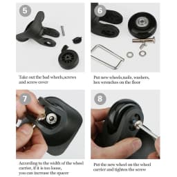 Luggage Wheels Replacement Trolley Case Pulley Wheel Mute Universal Accessories 20-28 Inch Suitcase Wheels Caster for Luggage