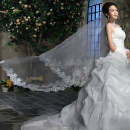 Women Pure White Wedding Veil 3M Long Embroidered Floral Lace Scalloped Edge Bridal Cathedral 1 Layer Party Accessories No Comb