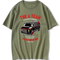 THE New A-TEAM T-SHIRT Mens Van Funny 80's TV Program Show Cotton Mr-T Unisex Oversized 100% Cotton Top