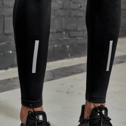 VANSYDICAL Compression Pants Men Running Tights with Reflective Striped Basketball Legging Workout Elastic Waist Trousers Men
