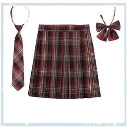 Women Plaid Pleat Skirt With Necktie Bowtie XS- 5XL Harajuku Preppy Mini Japanese School Uniforms Girls Summer Jupe Kawaii Skirt