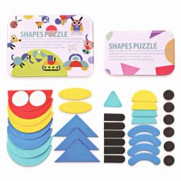 Geometric Shapes Wood 3D Puzzles for Kids Tangram Jigsaw Montessori Games Children Wooden Educational Toys with Box