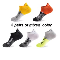 5 Pairs/Lot Spring Summer Men's Sports Running Socks Protective Ankle Socks Thin Breathable Deodorant Fitness Short Socks 38-44