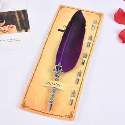 1 Set English Calligraphy Feather Dip Pen Writing Stationery Set Gift Box with 5 Nib Wedding Gift Quill Pen Fountain Pen