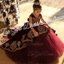 High Quality First Communion Dresses Kids Evening Ball Gown Gold Applique Bow Girls Pageant Dress Satin Tulle Flower Girl Dress