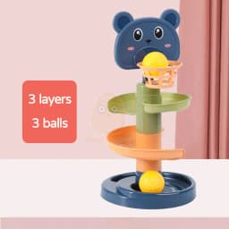 Baby Toys Rolling Ball Pile Tower Finger Skill Training Rotating Stacking Track Early Educational Toy For Infant 13 24 Months