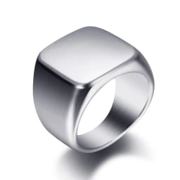 Free Engrave New Silver/Gold/Black/Blue Square Big Width Signet Rings For Men Ring Titanium Steel Jewelry