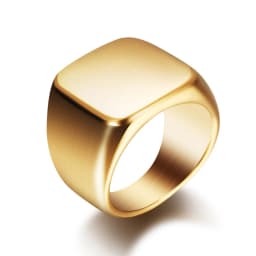 Free Engrave New Silver/Gold/Black/Blue Square Big Width Signet Rings For Men Ring Titanium Steel Jewelry