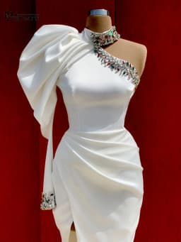 Customized Evening Prom Dresses Mermaid Long 2026 Vestidos De Fiesta Sexy Slit One Shoulder Crystal Dubai Arabic Formal Dress