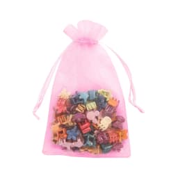 50pcs Pink Organza Drawstring Jewelry Small Bag for Earring Favor Wrapping Packing Pouch Packaging Wedding Businesses Organizer