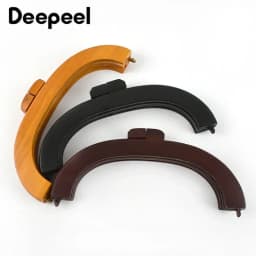 1/2Pc Deepeel 20*7.5cm Handbag Wooden Handle Kiss Clasp Fashion Women's Purse Frame Woven-Bag Replace Handles Hardware Accessory