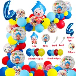 98pcs/Set Cartoon Clown Arch Garland Kit Foil Number Balloons Latex Air Globos Baby Shower Birthday Party Decorations Supplies