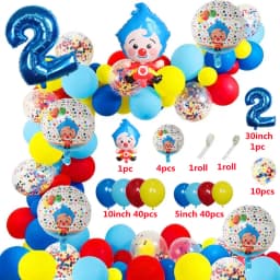 98pcs/Set Cartoon Clown Arch Garland Kit Foil Number Balloons Latex Air Globos Baby Shower Birthday Party Decorations Supplies