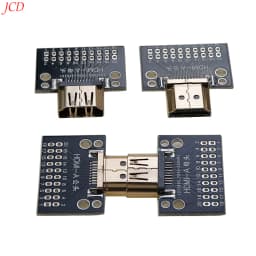 1pcs Compatible-HDMI Male and Female Test Board 19Pin 19P Male Plug Connector with PCB Test Board Solder Type A