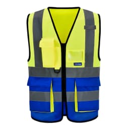 AYKRM High Visibility Reflective Vest Safety Zip Pocket Hi Viz Security Waistcoats Multi Customized Logo Construction