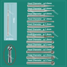 PRIMA WAVE Dental Tungsten Carbide Burs Ball Round Head FG Series For High Speed Handpiece Dia.1.6mm 5Pcs/Pack