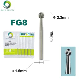 PRIMA WAVE Dental Tungsten Carbide Burs Ball Round Head FG Series For High Speed Handpiece Dia.1.6mm 5Pcs/Pack