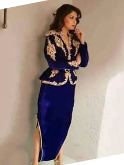 Smileven Royal Blue Karakou Algerian Caftan Evening Dresses Velvet Long Sleeve Detachable Belt Dubai Prom Party Gowns Customized