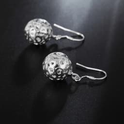 925 Sterling Silver Earrings temperament Women Ball earrings Christmas Gifts Street all-match Jewelry
