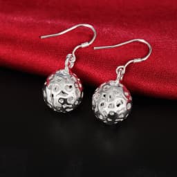 925 Sterling Silver Earrings temperament Women Ball earrings Christmas Gifts Street all-match Jewelry