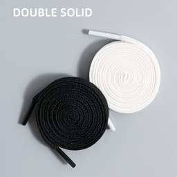 1 Pair Black White Shoe Laces Flat Double Woven Anti-slip Polyester Shoelaces Sports Casual White Shoes Classic Shoelace