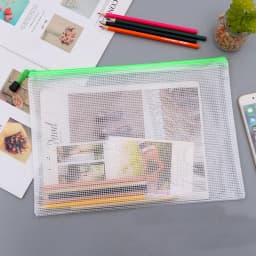 Mesh Zipper Storage Bag Document Bag Waterproof File Pouch Folders School Office Supplies Cosmetic Makeup Bags A3/A4/A5/A6