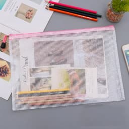 Mesh Zipper Storage Bag Document Bag Waterproof File Pouch Folders School Office Supplies Cosmetic Makeup Bags A3/A4/A5/A6