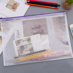 Mesh Zipper Storage Bag Document Bag Waterproof File Pouch Folders School Office Supplies Cosmetic Makeup Bags A3/A4/A5/A6