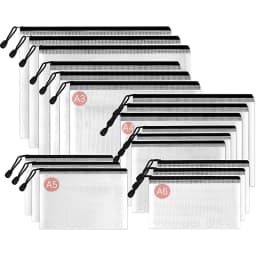 Mesh Zipper Storage Bag Document Bag Waterproof File Pouch Folders School Office Supplies Cosmetic Makeup Bags A3/A4/A5/A6
