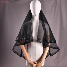 TOPQUEEN V69 Wedding Veil Fingertip Veil Two Tier Minimalist Bride Veil with Blusher Bridal Veils with Comb Dress Veil for Bride
