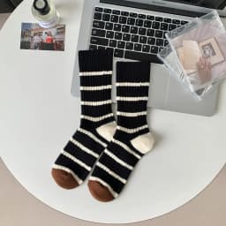 Cotton Women's Long Socks Medium Tube Korean White Breathable Leisure Girls Embroidery Male Sock Spring Summer Stripe Woman Cute