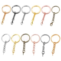 10/20pcs 25 28 30mm Screw Eye Pin Key Chain Key Ring With Eye Screws Round Split Keyrings For DIY Jewelry Making Accessories
