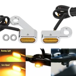 2xMotorcycle LED Turn Signal Indicators Amber Running Lights Mini Lamp For Harley Sportster XL 48 72 1200 883 04-23 Nightster