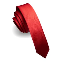 KAMBERFT Fashion Casual 4cm Slim Silk Tie Solid Color Black Red Ties Handmade Men Woven Skinny Necktie For Wedding Party
