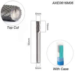 Style A Top Cut Carving Grinder Abrasive Tools Tungsten Rotary File Carbide Burr Milling Cutter Drill For Metal Wood 2 Flutes