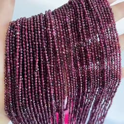 Natural Gem Stone Garnet Beaded 2 3mm Small Faceted Loose Beads for DIY Bracelet Necklace Jewelry Making Accessories 15''
