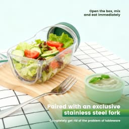 Salad Pod Leakproof Plastic Salad Box With Side-opening Cover Layering Salad Pod Portable Breakfast Fruit Storage Box for Picnic